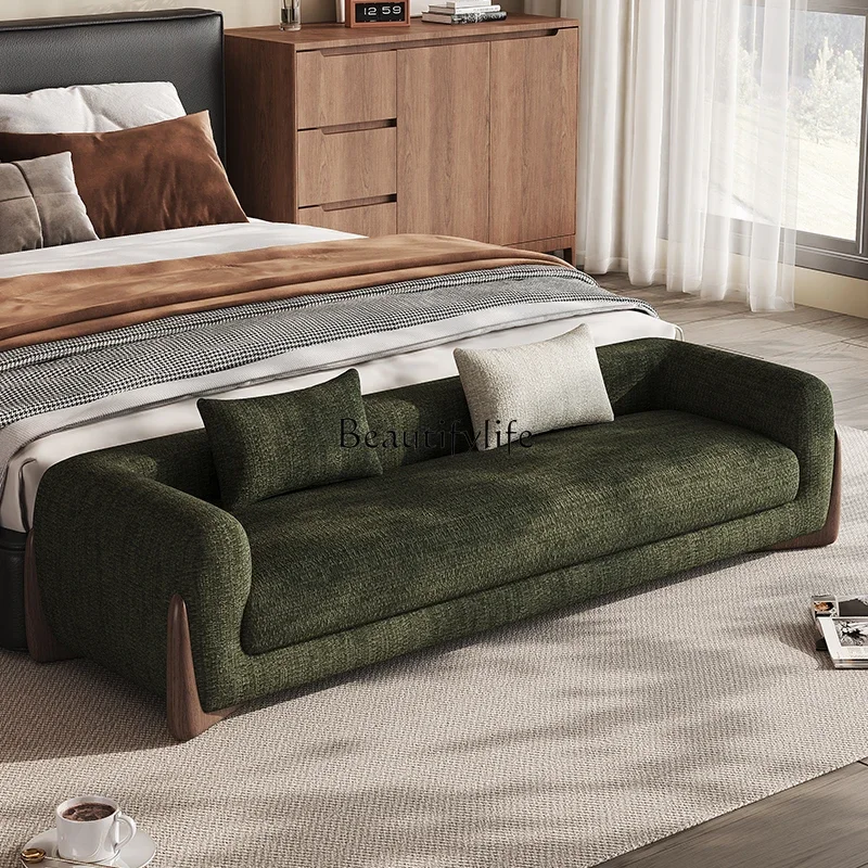 

pg46Bedroom small apartment straight row small sofa retro medium and ancient style bedside stool leisure sofa