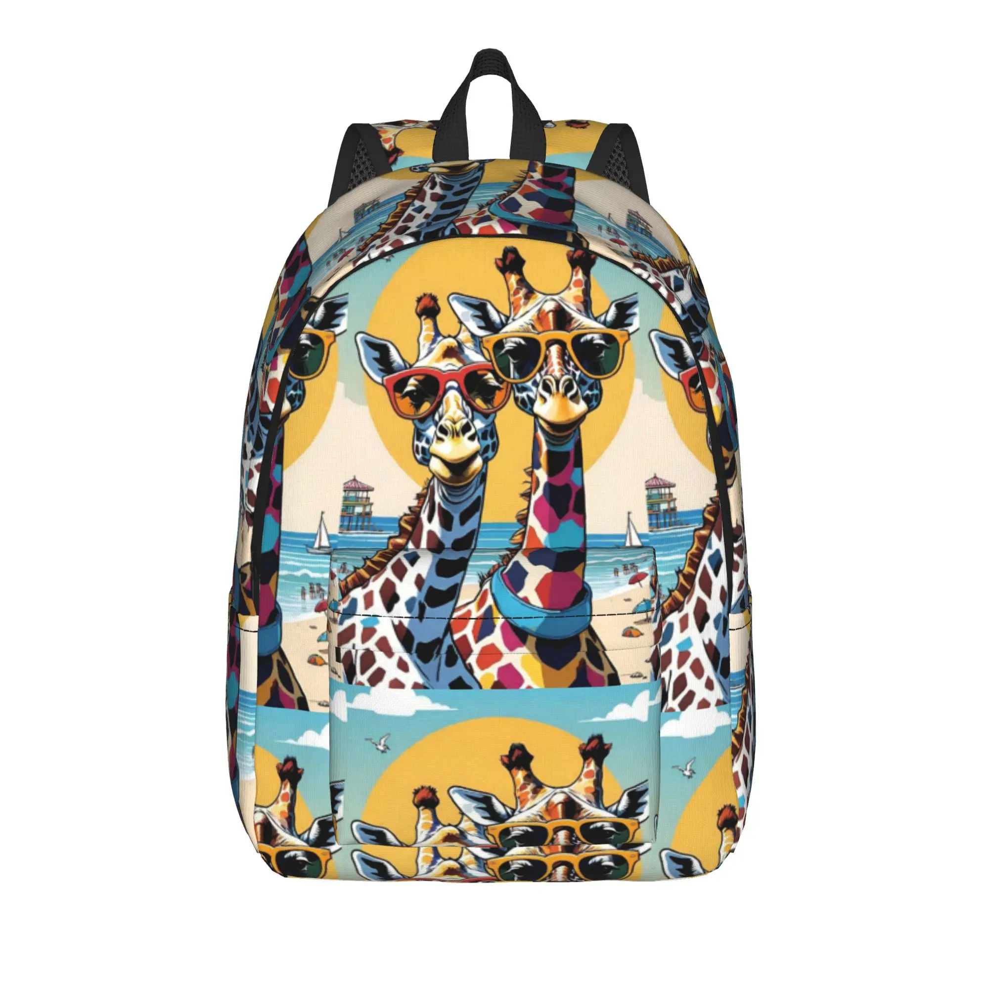 Giraffe Cute Pattern Backpack  Unisex Polyester Travel Backpacks Durable Stylish School Bags Rucksack