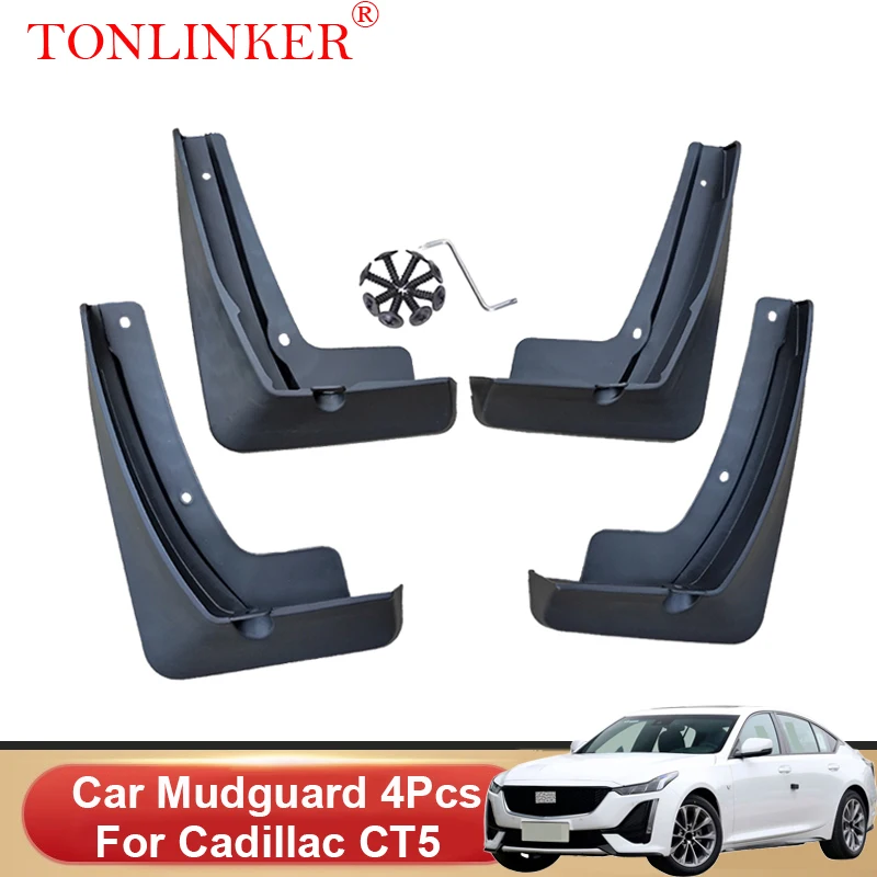 

TONLINKER Car Mudguard For Cadillac CT5 2019 2020 2021-Present Mudguards Splash Guards Fender Mudflaps 4Pcs Accessories