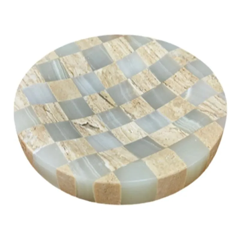 

ins Xiaohongshu light luxury color matching jewelry storage box natural marble mosaic small tray