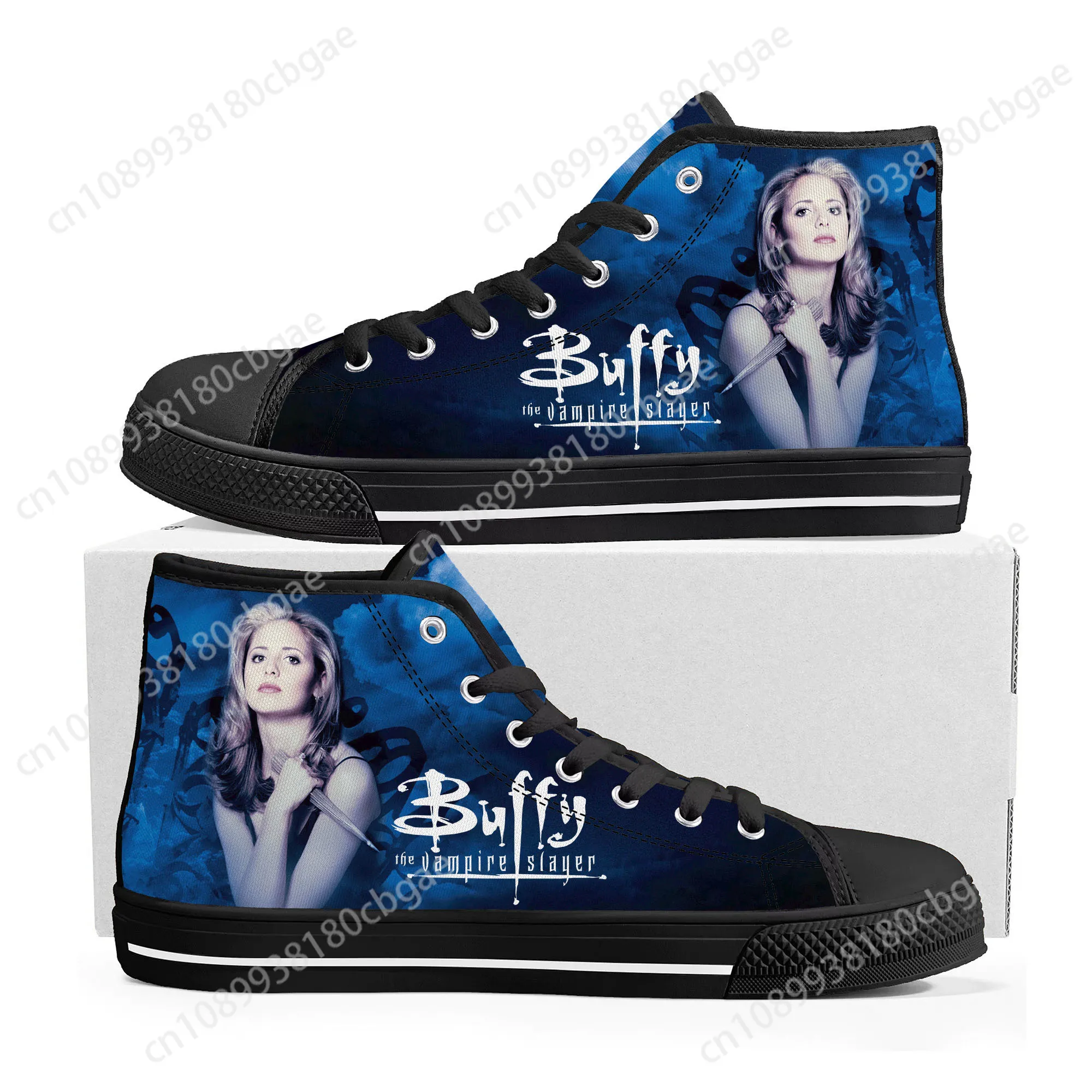 Buffy the Vampire Slayer High Top Sneakers Mens Womens Teenager Sarah Michelle Gellar Canvas Sneaker Shoe Casual Custom Shoes