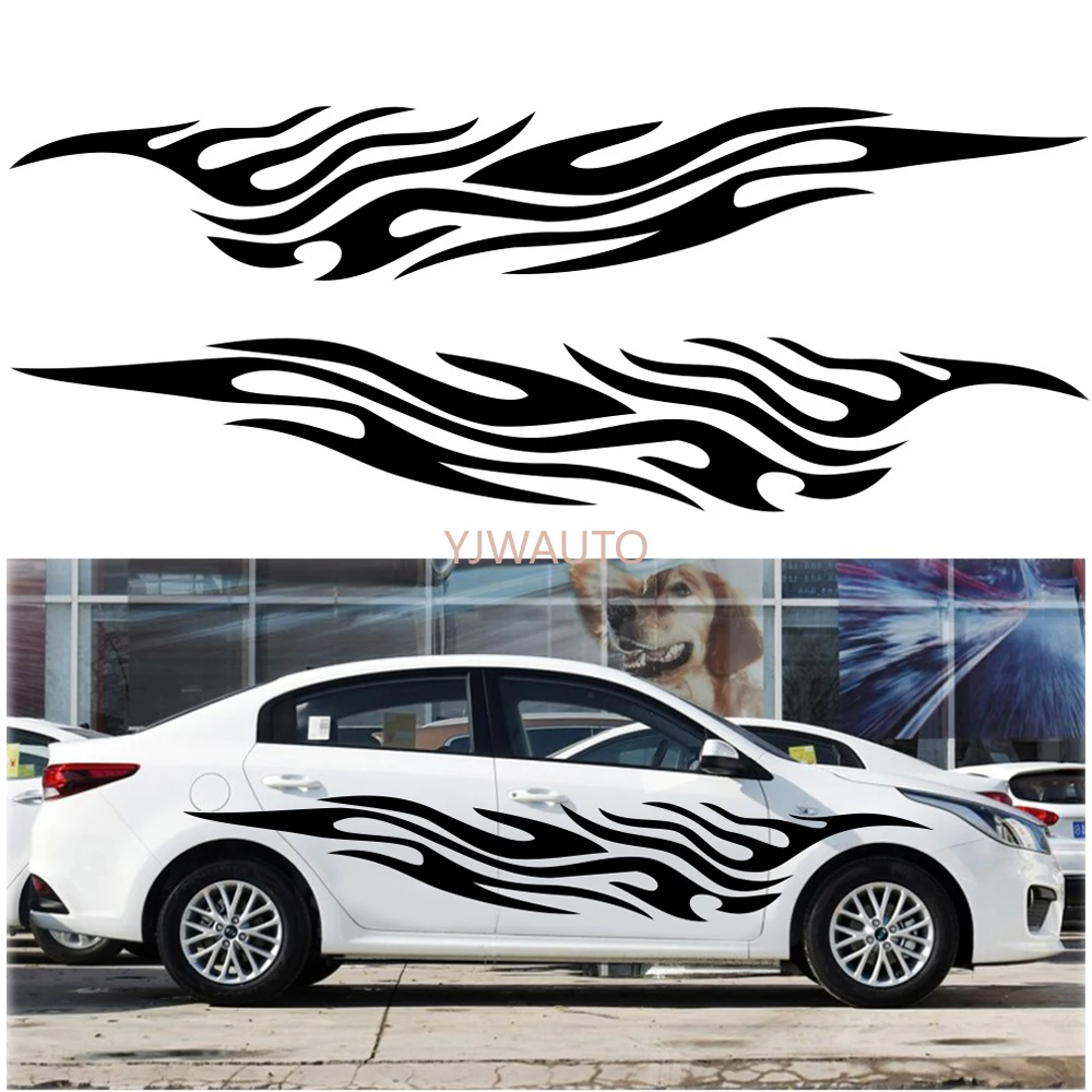 Flame Element Car Wrap Sticker Car Body Decal Vinyl Graphic Sticker Modified Scratch Cover Auto Body Hood Side Decor Stickers