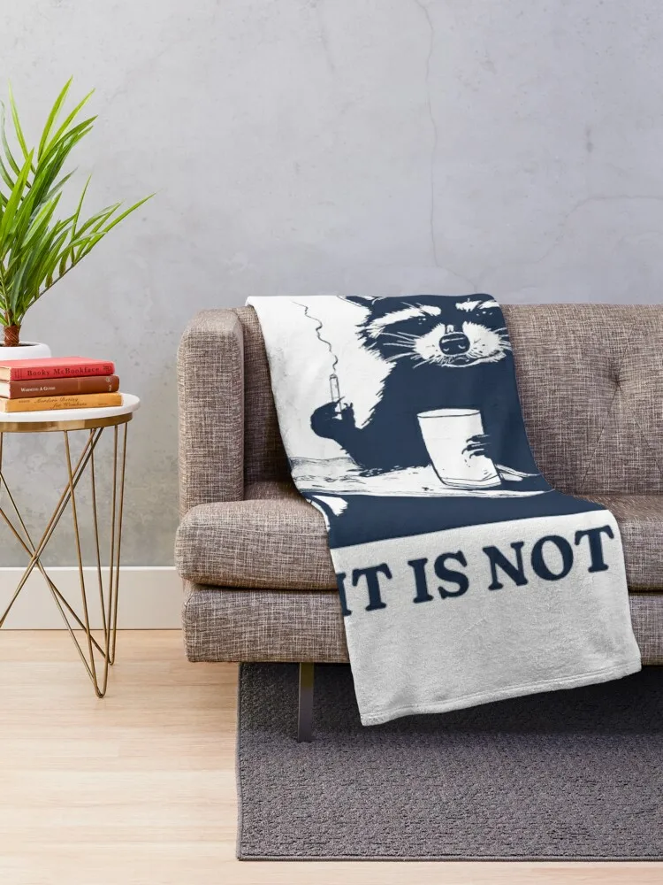 It Is What It Is And It Is Not Great Funny Raccoon Meme Throw Blanket warm winter Hair Giant Sofa Blankets