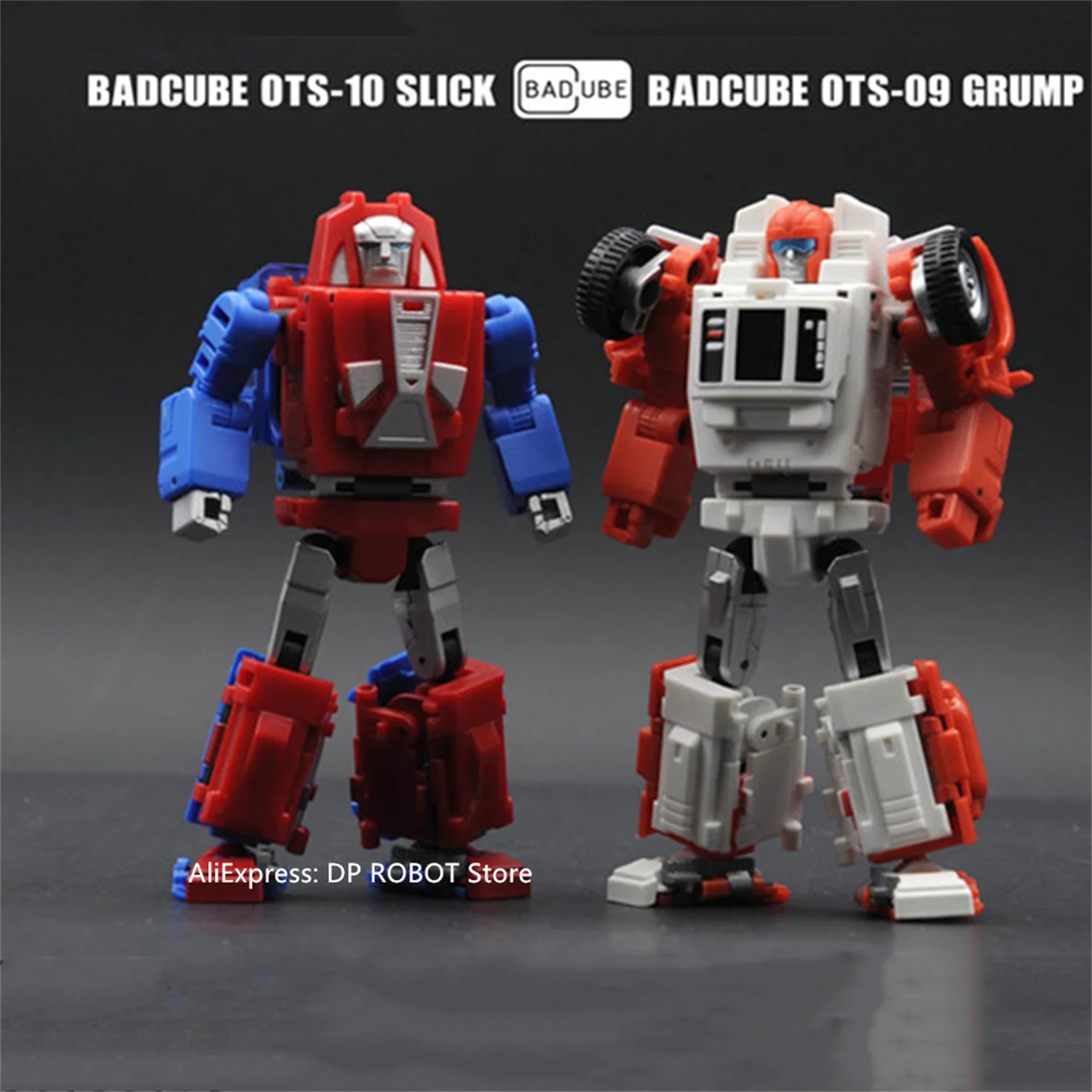 BadCube transformable BC OTS-09 GRUMP Gears OTS-10 Slick Swerve