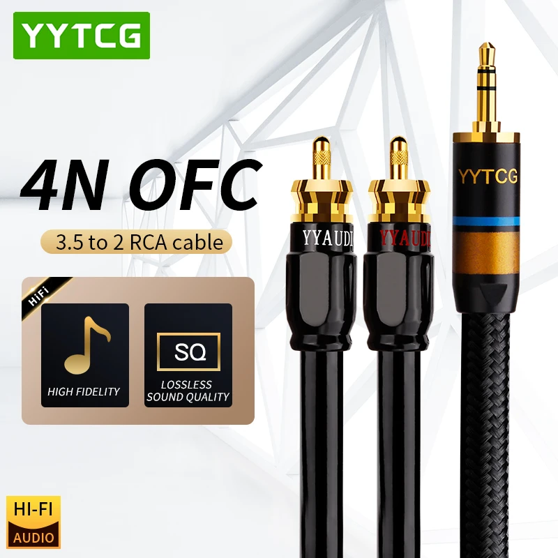 

YYTCG RCA Cable HiFi Stereo 3.5mm to 2RCA Audio Cable AUX RCA Jack 3.5 Y Splitter for Amplifiers Audio Home Theater Cable RCA