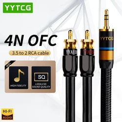 YYTCG RCA-кабель Hi-Fi стерео 3,5 мм на 2RCA аудиокабель AUX RCA разъем 3,5 Y разветвитель для усилителей аудио кабель для домашнего кинотеатра RCA