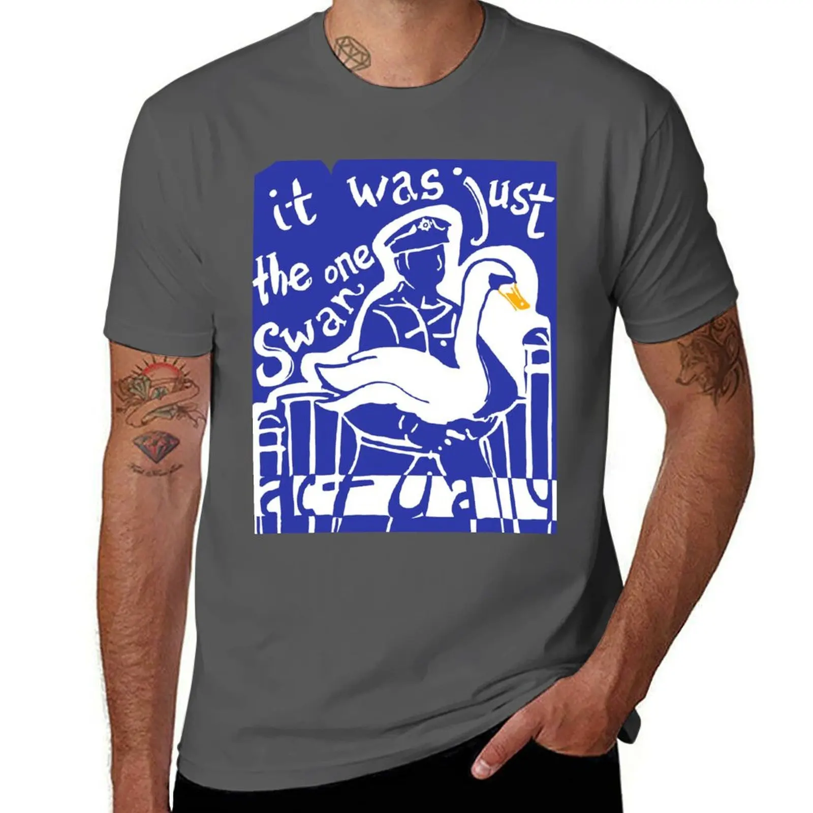 

Hot Fuzz Swan T-Shirt Minimalist Graphic Tee Shirt