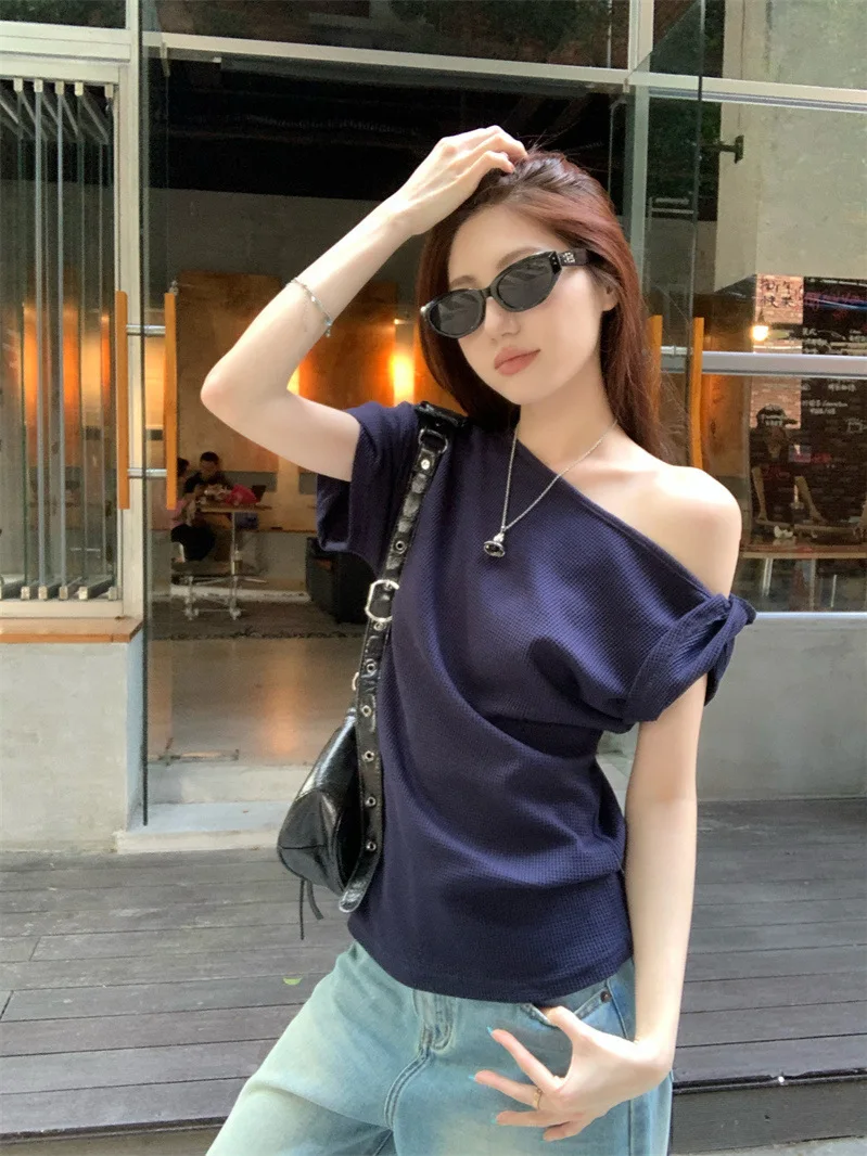 

Off Shoulder T-Shirt Hip Hop Womens Rose Flower Print Sweet Romantic Feminine Lady Female Pretty Cute Girl Teen Soft Pattern Ins