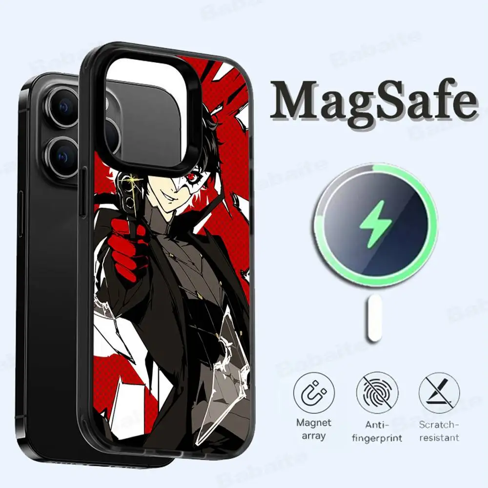 

Popular Game P-personaS Classic Vintage Phone Case Magnetic Case For IPhone 16 14 13 15 Pro For Magsafe Wireless Charge Cover