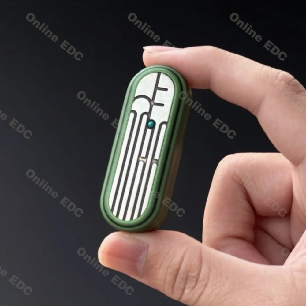 

Used EDC Toys GDEDC G10 Green Intensive Push Slider Cupronickel Patch Metal Fidget Toys For Adults
