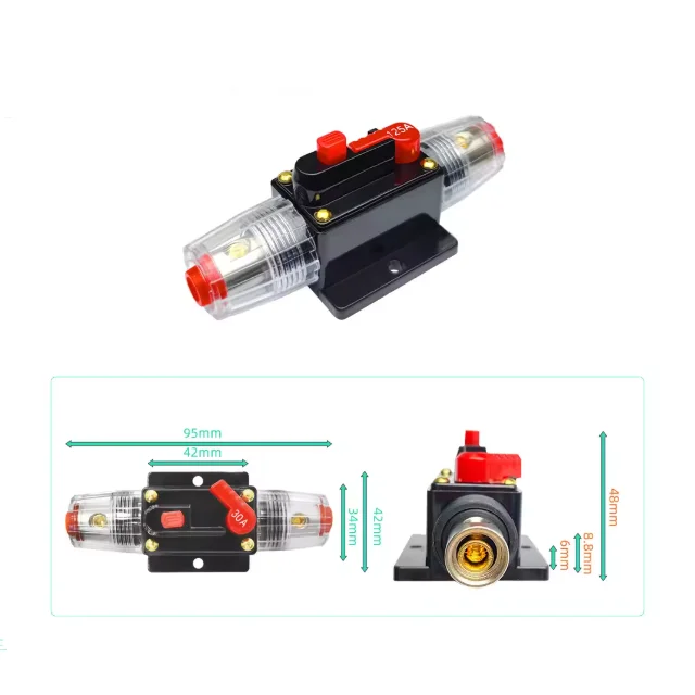 Photovoltaic system automatic recovery fuse block circuit breaker sound protection inverter modification switch 20A-150A 12V-24V