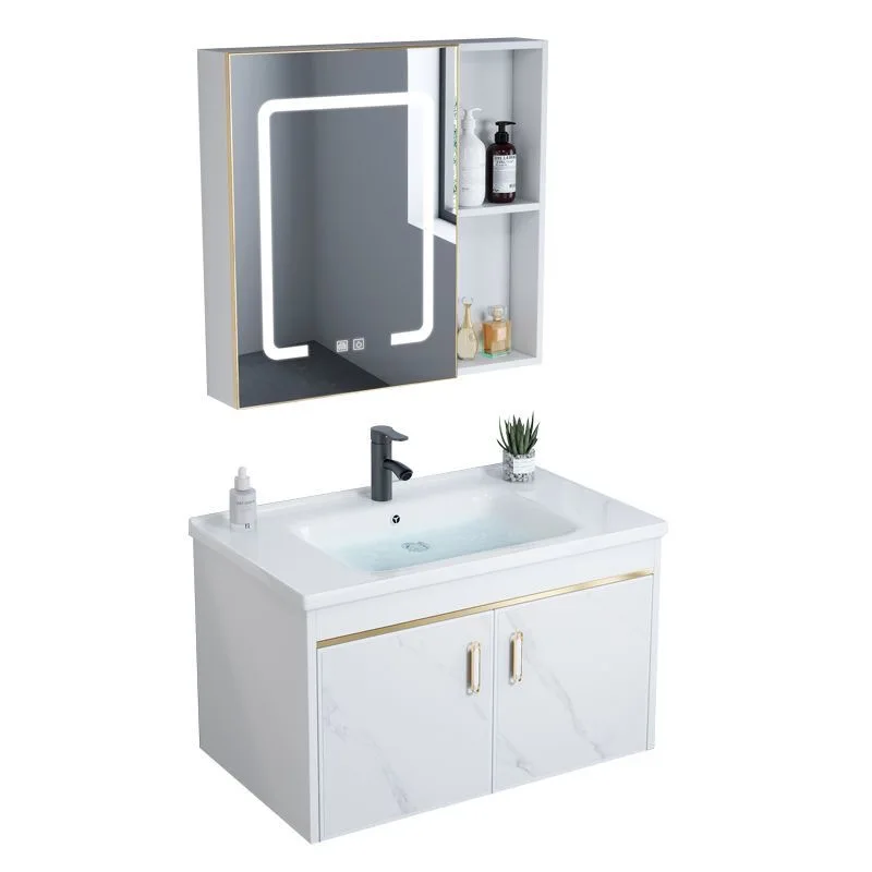 

Fashion hotel aluminum bathroom furniture waterproof luxury cabinets bathroom floating vanity bathroom PVC cabinets