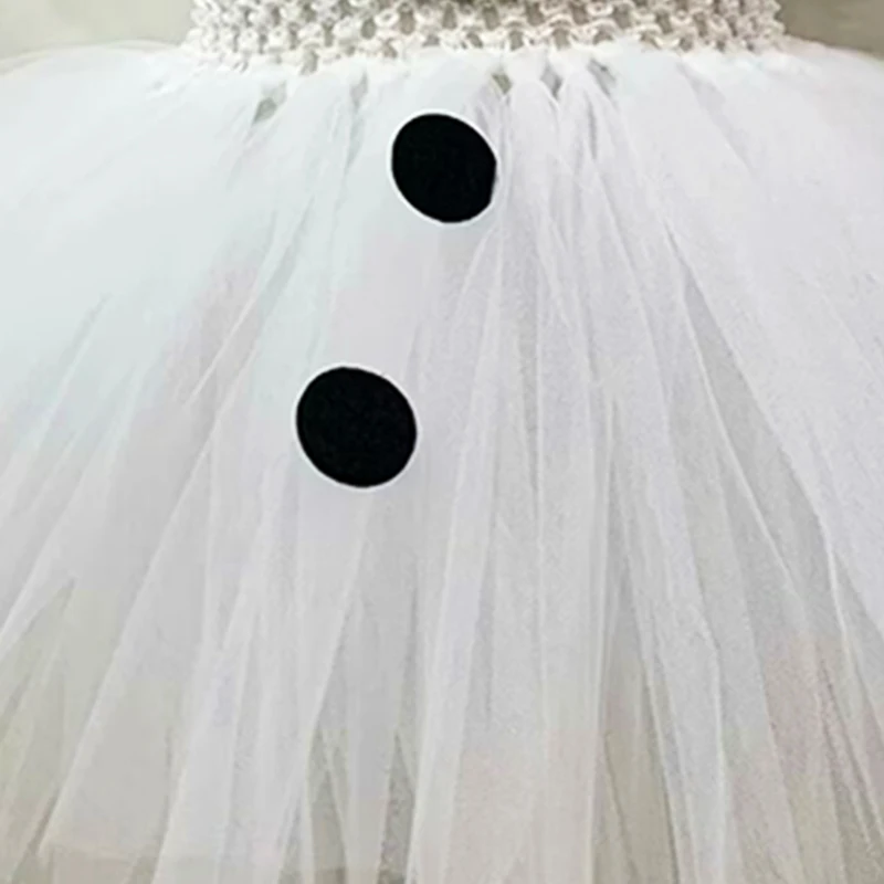 White Snowman Olaf Tutu Dress for Baby Girls Christmas Holiday Costumes Kids Carnival Halloween Outfit Children New Year Clothes