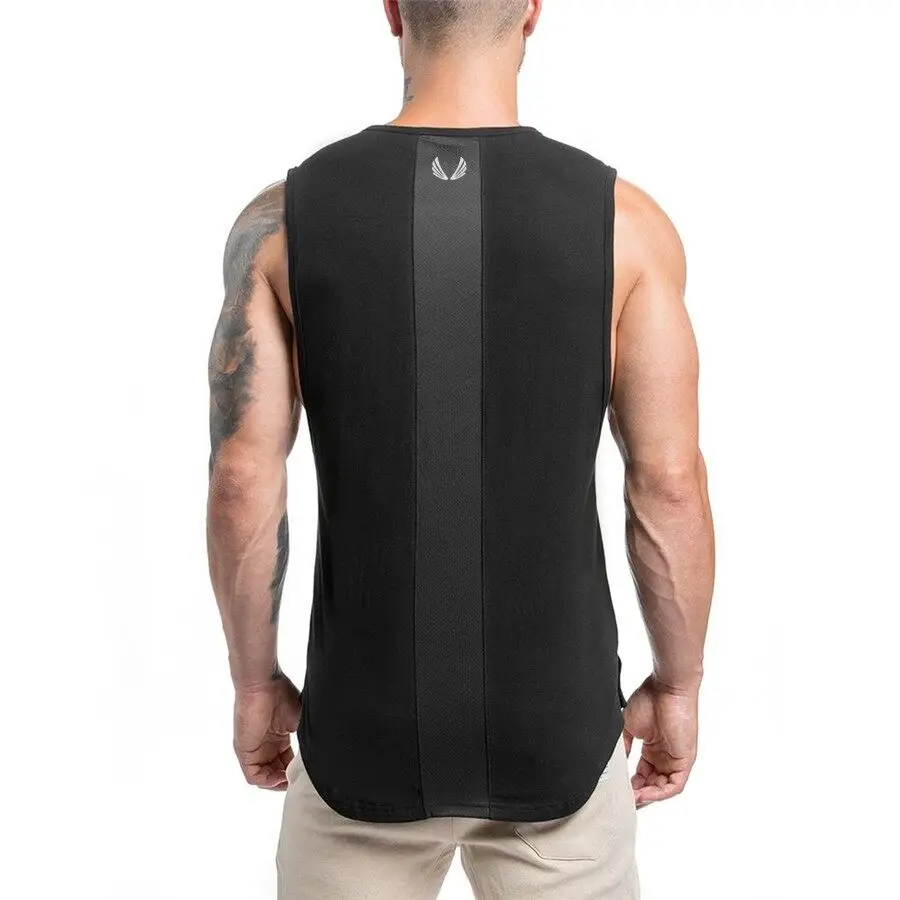 

Summer men's vest fashion Back striped vests gym clothing man Quick drying T-shirt tank Sports tops man breathable Fitness vest