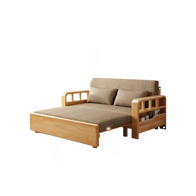

Simple Sofa Bed Dual-purpose solid wood folding multi-functional three-fold sofa bed