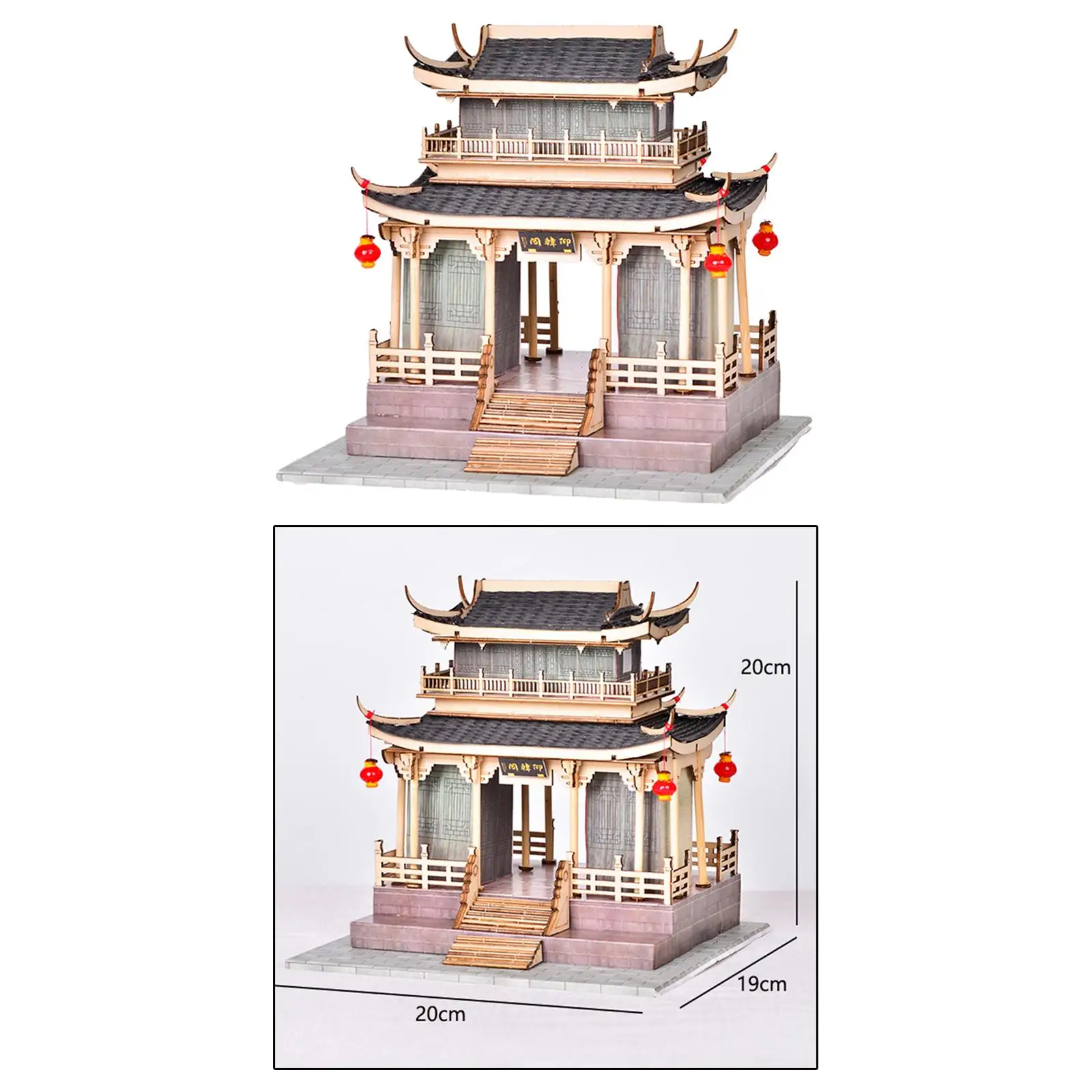 3D Wooden Puzzle Chinese Pavilion Builing Brain Tearer Challenge