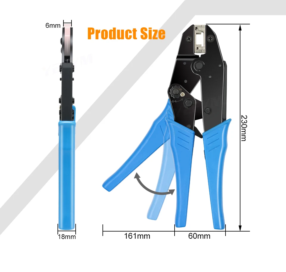 FARBEN HS-056FL für flagge typ buchsen 4,8, 6,3 isolierte terminals 0,5-2.5mm2 20-13AWG crimpen zangen anschlüsse marke werkzeuge – Detail 5
