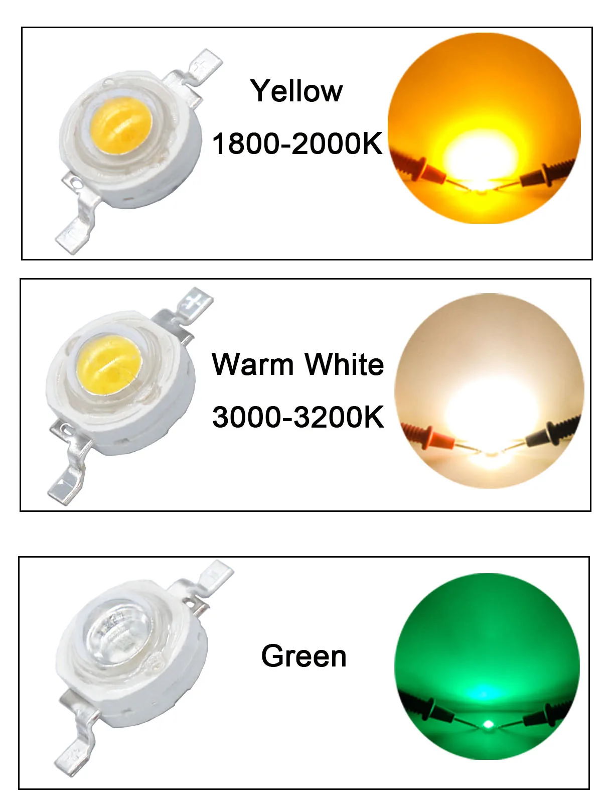 Diode haute puissance LED SMD COB, blanc froid chaud, rouge, vert, bleu, jaune, tube de budgétaire, perles lumineuses, 1W, 3W