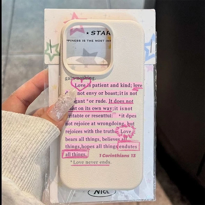 

Creative Pink Letter Print Phone Case For iPhone 17 Pro Max 16 15 14 13 12 11 XS Max X XR 7 8 Plus 16E 17E 17Air Soft Back Cover