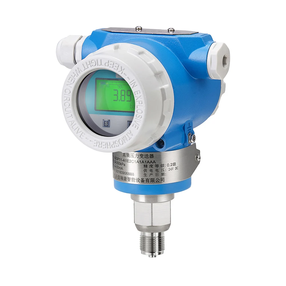 LCD Digital Display SUS304 Thread High Accuracy Low Cost Gases Water Level 4-20mA Absolute And Gauge Pressure Transmitter