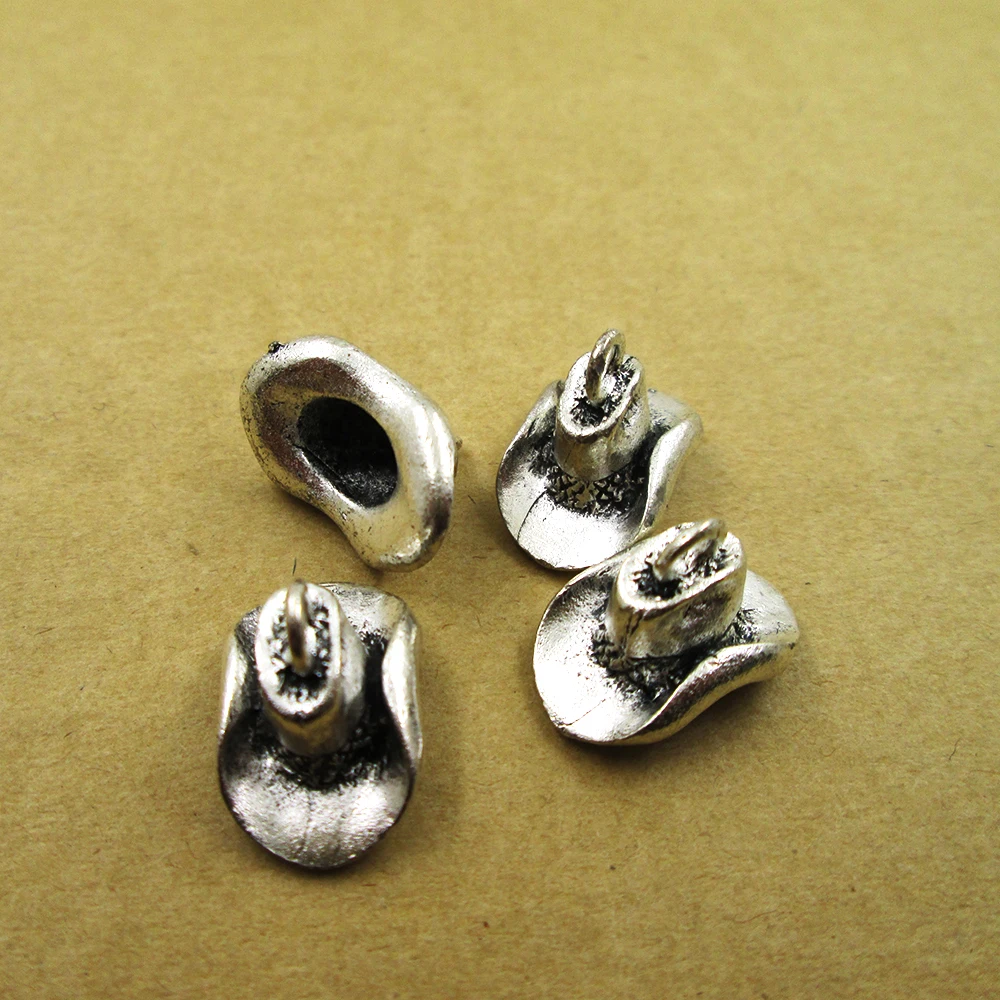 

8pcs-- 15*12*20mm 3D mini hat cowboy hat Charms DIY Charms Pendants DIY necklace/ bracelets charms antique silver tone