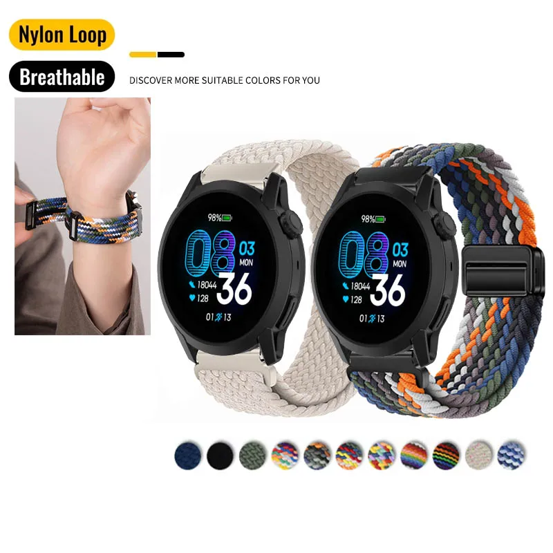 20mm 22mm Magnetic Buckle Elastic Woven Nylon Strap For COROS PACE 2 3 4 / APEX 2 Pro 3 42mm 46mm Wristband