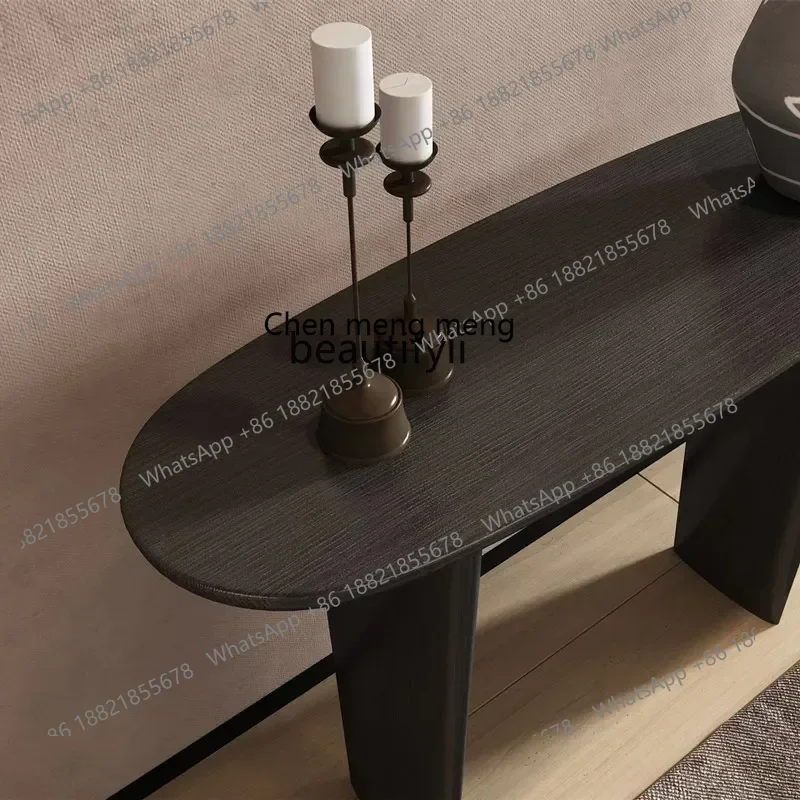 

SS ss7486 solid wood entrance table, black medieval entrance cabinet, simple, narrow table, table, living room corridor, end vie