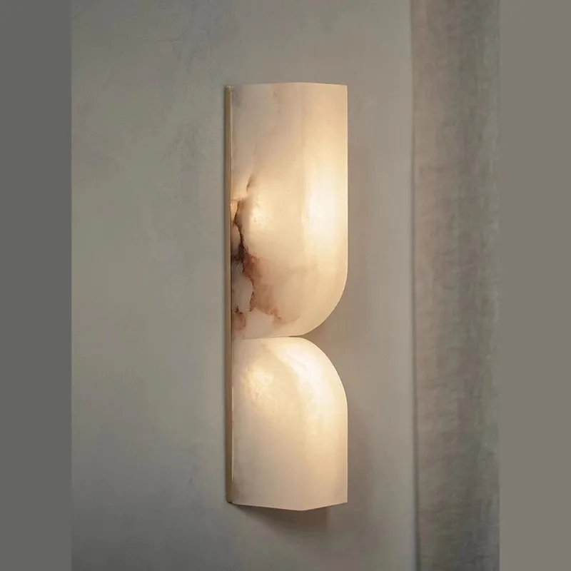 

Modern Luxury Copper Marble Wall Lamp Light Creative Bedroom Bedside for Living Room Corridor High-End Hotel