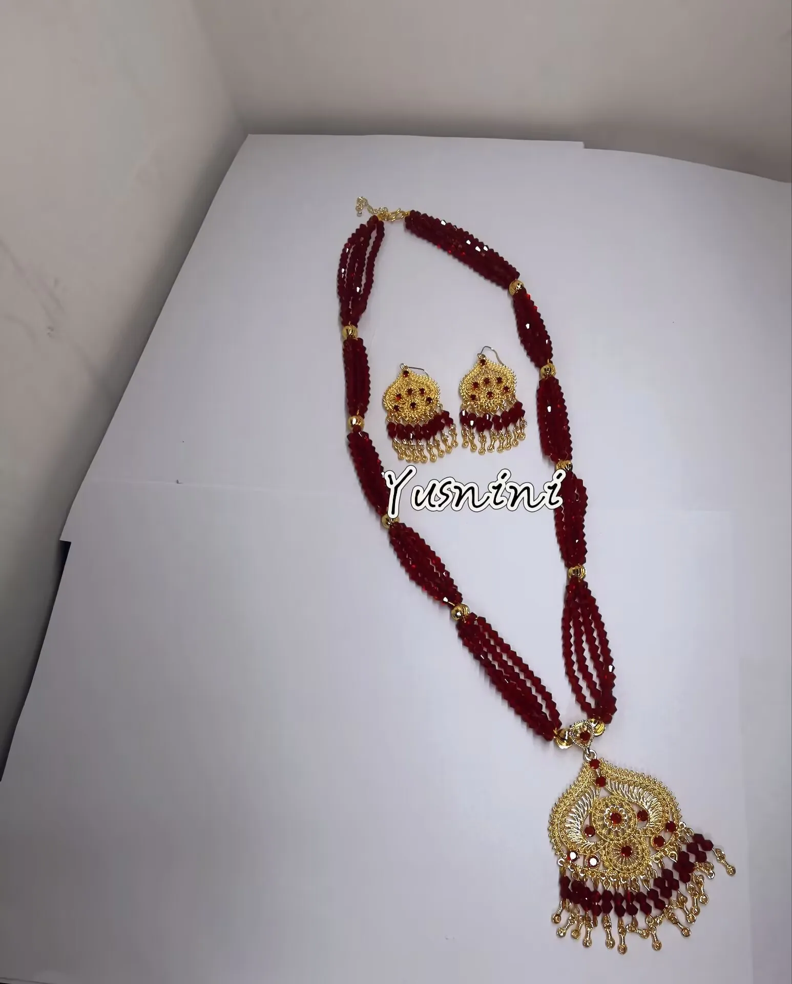 جديد الغربية الأسنان استخراج 24K مطلية بالذهب قلادة أقراط حفل زفاف مجموعة مجوهرات كهدية عيد لعشاق YY10755