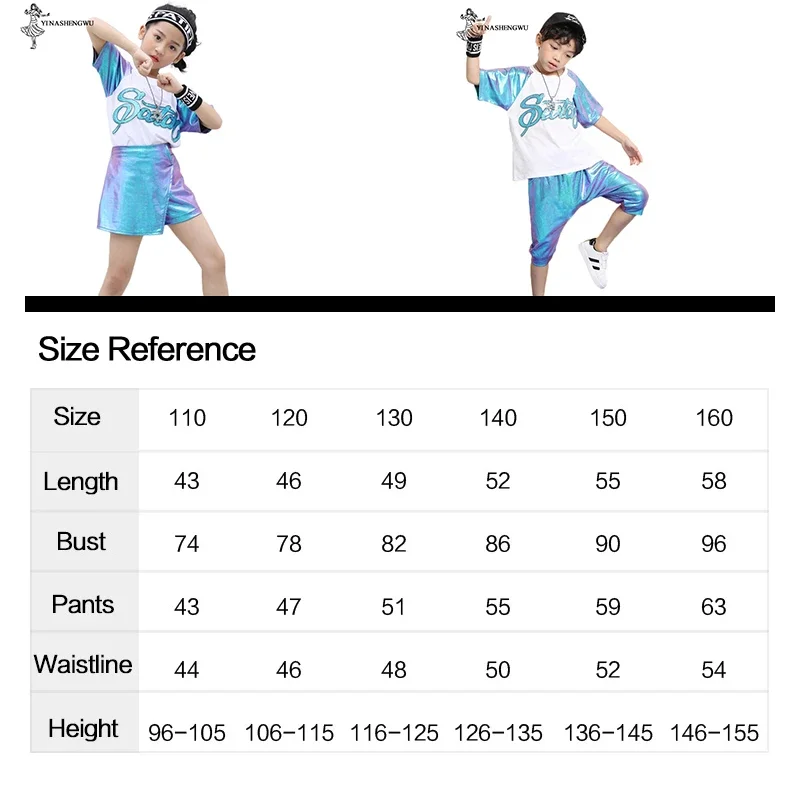 Costumi di danza jazz per ragazze Performance Bambini Ragazzi Set di danza di strada Ragazze Abbigliamento per danza jazz Costumi di performance con paillettes
