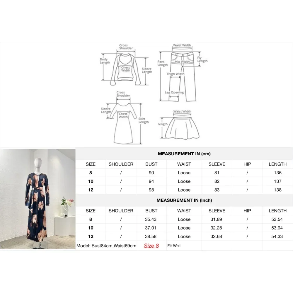 

blue long sleeve floral print midi dress Silk