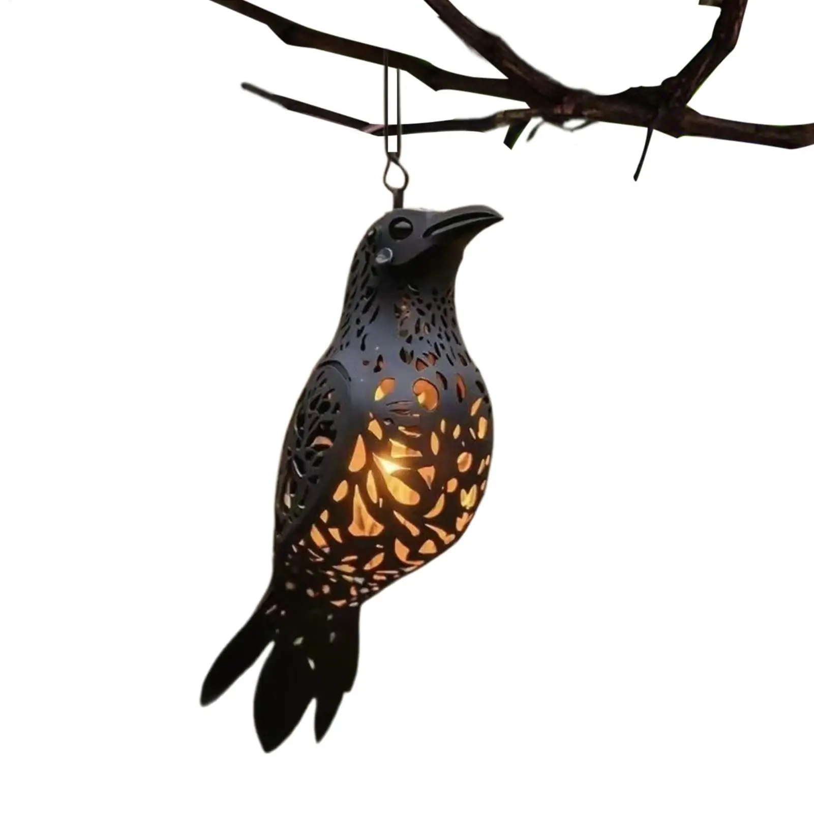 halloween Raven Lantern 3D Crow Shape Gothic Decorative Window Hangable Lantern Decor For Gardeners Apartment Garden Patio