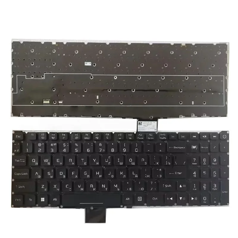 RU/SP/UK/BR/JP/BG/NE/HU/HB Layout RGB Colorful Backlight Keyboard For Acer Predator Helios 16 PH16-71 N23Q1 ACM21 Black Color
