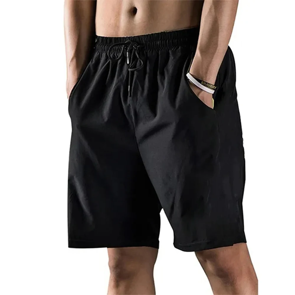 

Fashion Men's Black Color Casual Sports Summer Shorts 7 Sizes Available Man Elastic Waist Shorts Plus Size