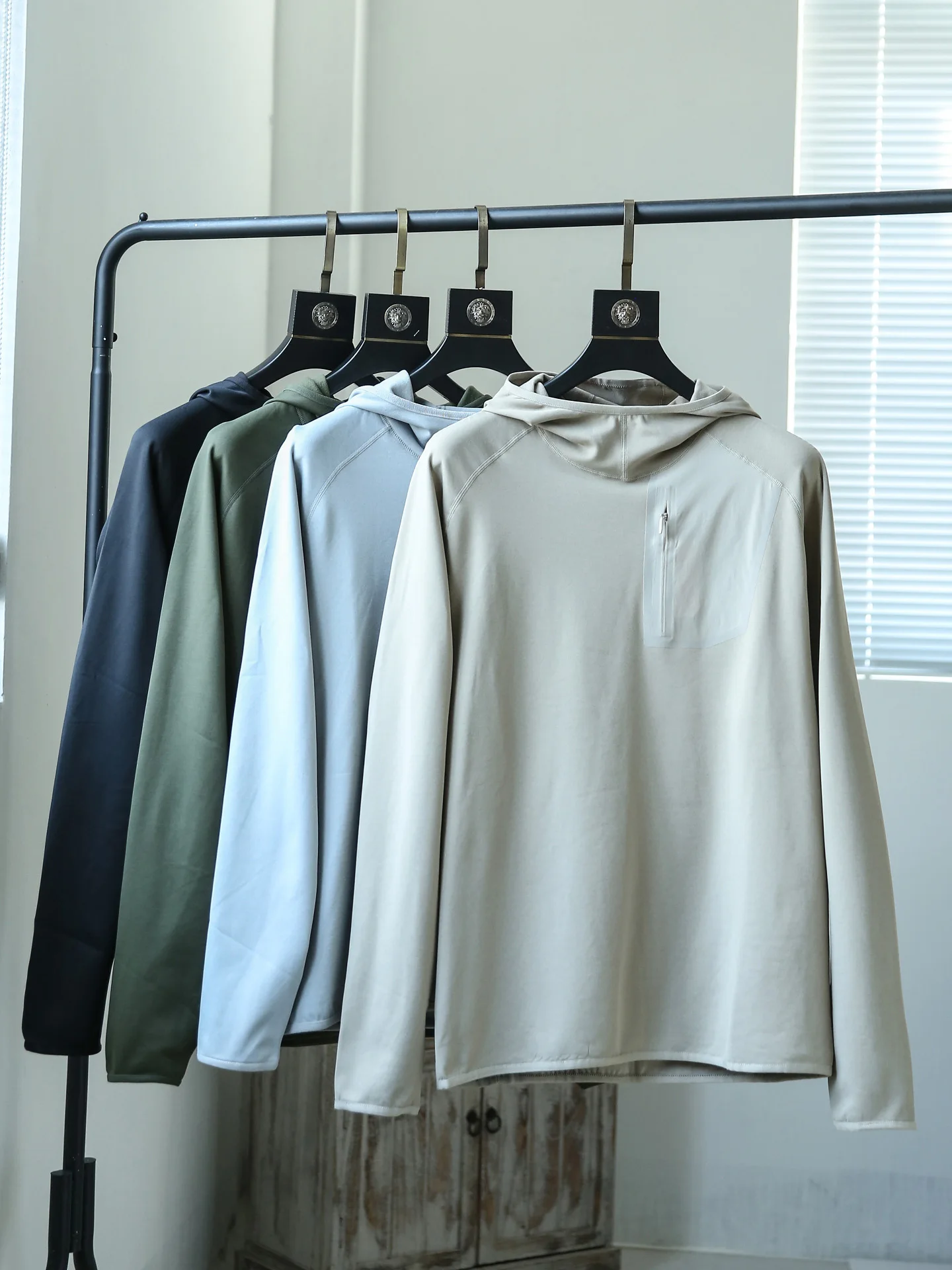 

Мужская толстовка из ткани с ионной технологией, повседневная спортивная одежда, тонкая, теплая, модная, с длинными рукавами, стандартный крой, полиэстер