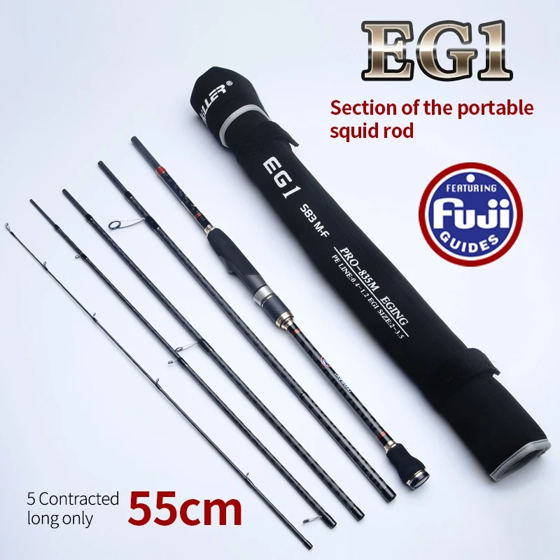 

2025 Lurekiller New Portable Travel Egi Fishing Rod 764ML/835M Japan Full Fuji Guides Toray High Carbon Egi Rod Lure Fishing Rod