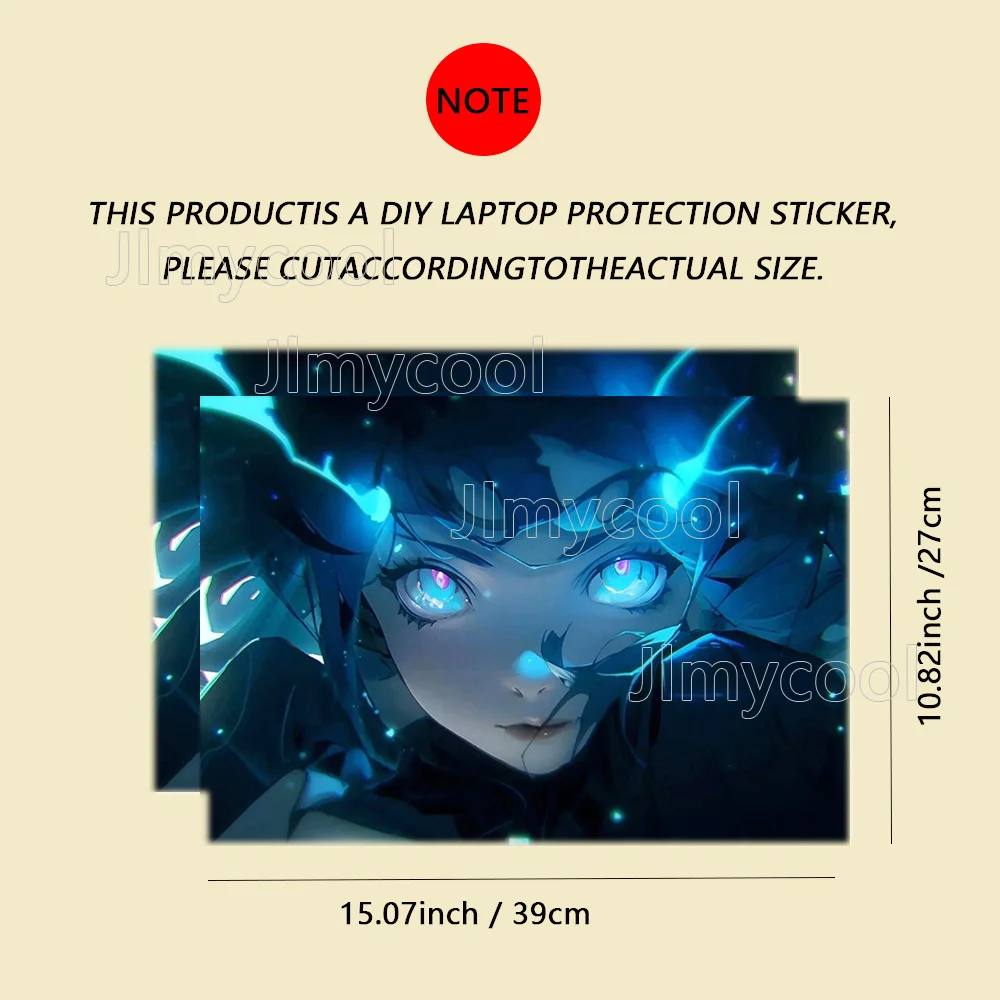 2 Pack Sea Blue Girl Pattern Laptop Art Decal Case Universal Laptop Skin Sticker for Laptop Refrigerator Decor Decal Sticker