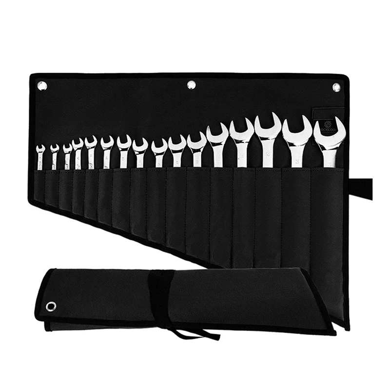 

Oxford Fabric Tool Roll-Up Pouch, Wrench Organizer – Robust 16-Slot Waterproof Holder for Garage, Workshop Home Repairs