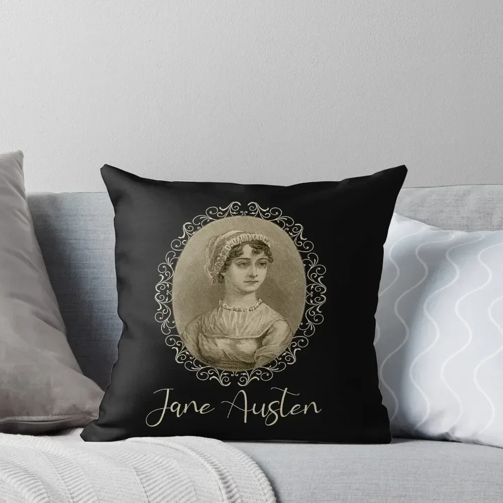 

Jane Austen Portrait Pride and Prejudice Quotes Romantic Novel Throw Pillow christmas pillow case Throw Pillow