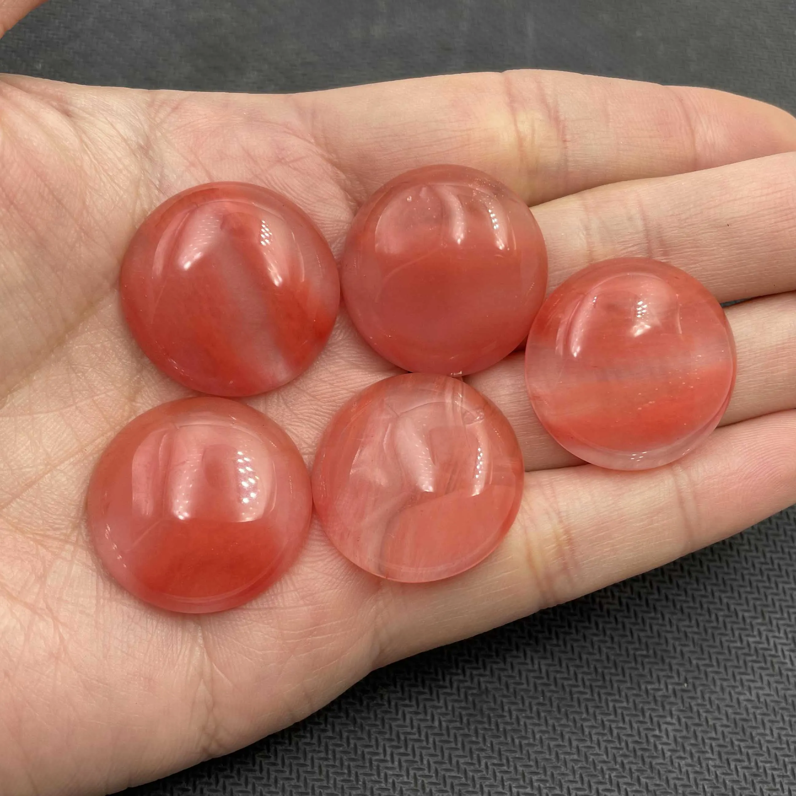 5PCS / Lot 25MM CAB Cabochon Natural Stone Beads For Jewelry Making Agates Turquoises Aventurine Fit Diy Necklace