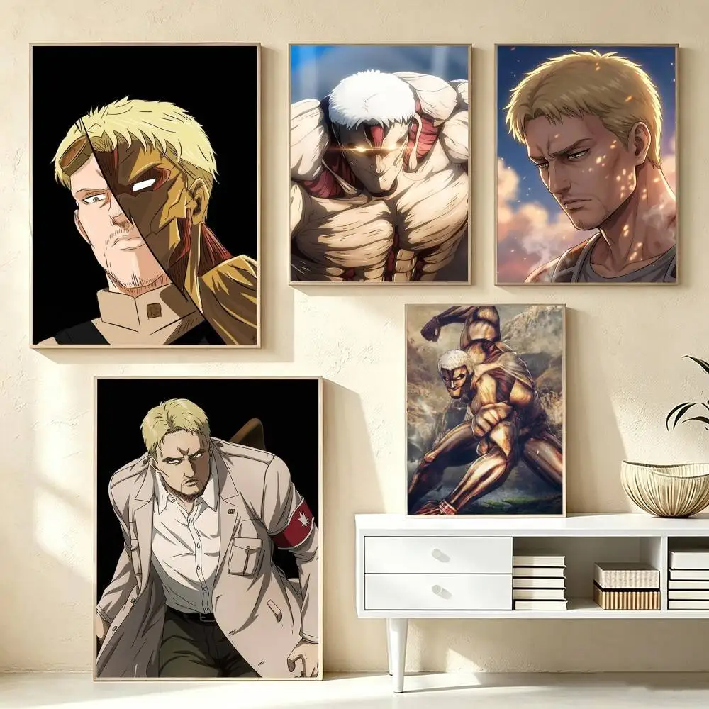 Attack on Titan Reiner Braun  Poster Waterproof Wall Art Sticker For Bar Living Room Vintage Decor High Quality Print Gift