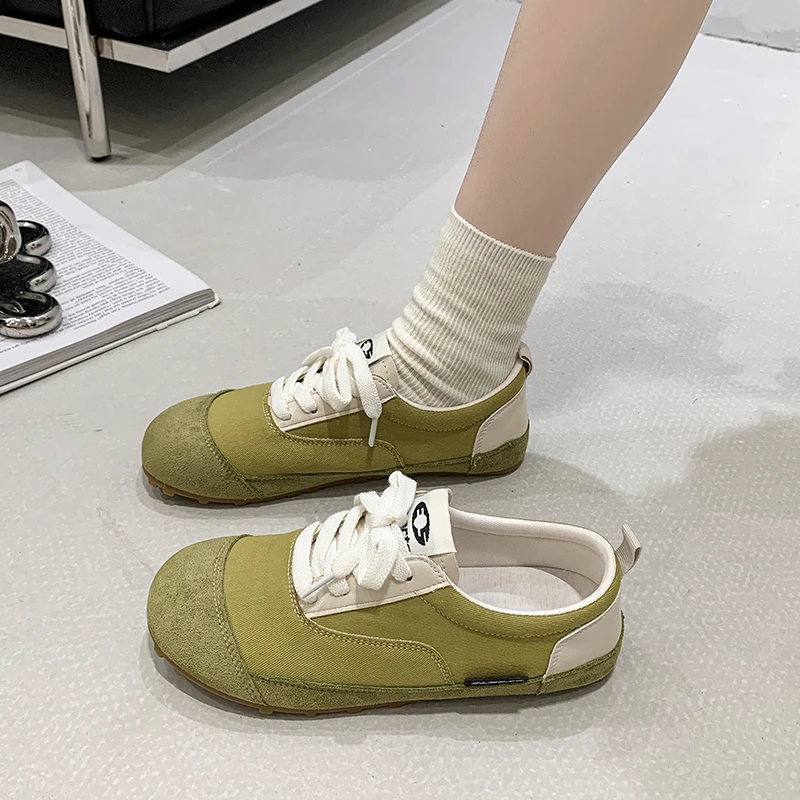 

Summer Women's Cloth Color Block Breathable Lace-Up Casual Sneakers