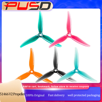 2Pairs (4PCS) 2CW+2CCW Gemfan Hurricane 51466 MCK V2 3-Blade PC Propeller 2207-2306 For 5inch FPV Freestyle Drone