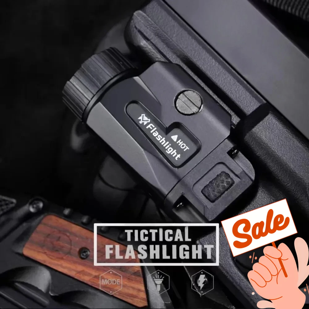 

Multi-Color Rail-Mounted LED Flashlight, Portable USB Rechargeable Light for Nighttime Adventures & Daily Use