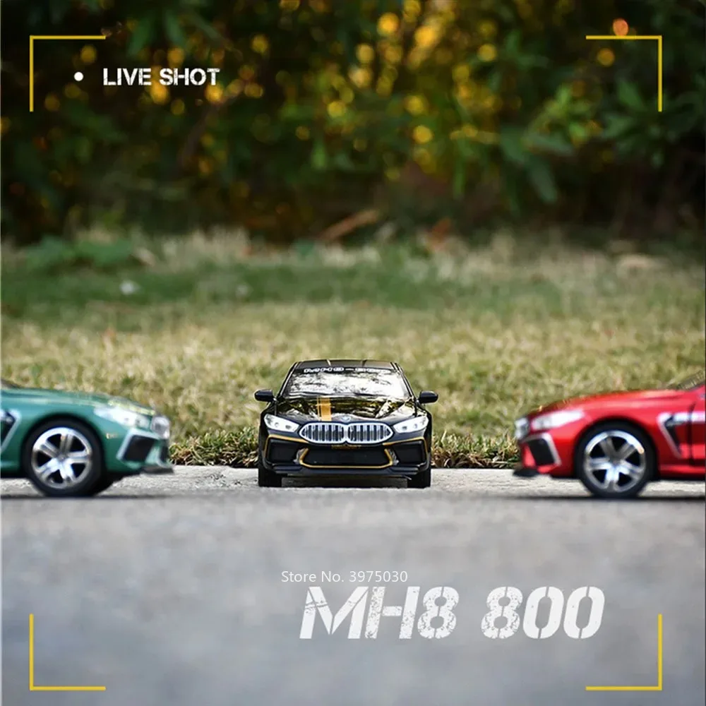 1:32 스케일 M8 MH8-800 M4 스포츠카 장난감 금속 모델 합금 라이트 사운드 풀백 고무 타이어 차량 소년 수집 선물
