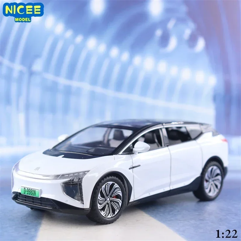 Modèle de voiture HiPhi X en alliage New Energy, véhicules de fonction arrière, décoration sonore et lumineuse, cadeaux d'anniversaire pour garçons, jouet pour enfants, C507, 1:22