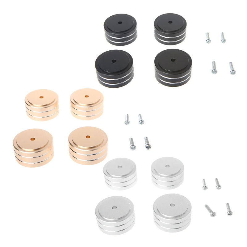 8Pcs 40x20mm Universal Aluminum Alloy Speaker Spikes Pads Speaker Shock Base Pad Isolation Stand Feet Cone Base Mats