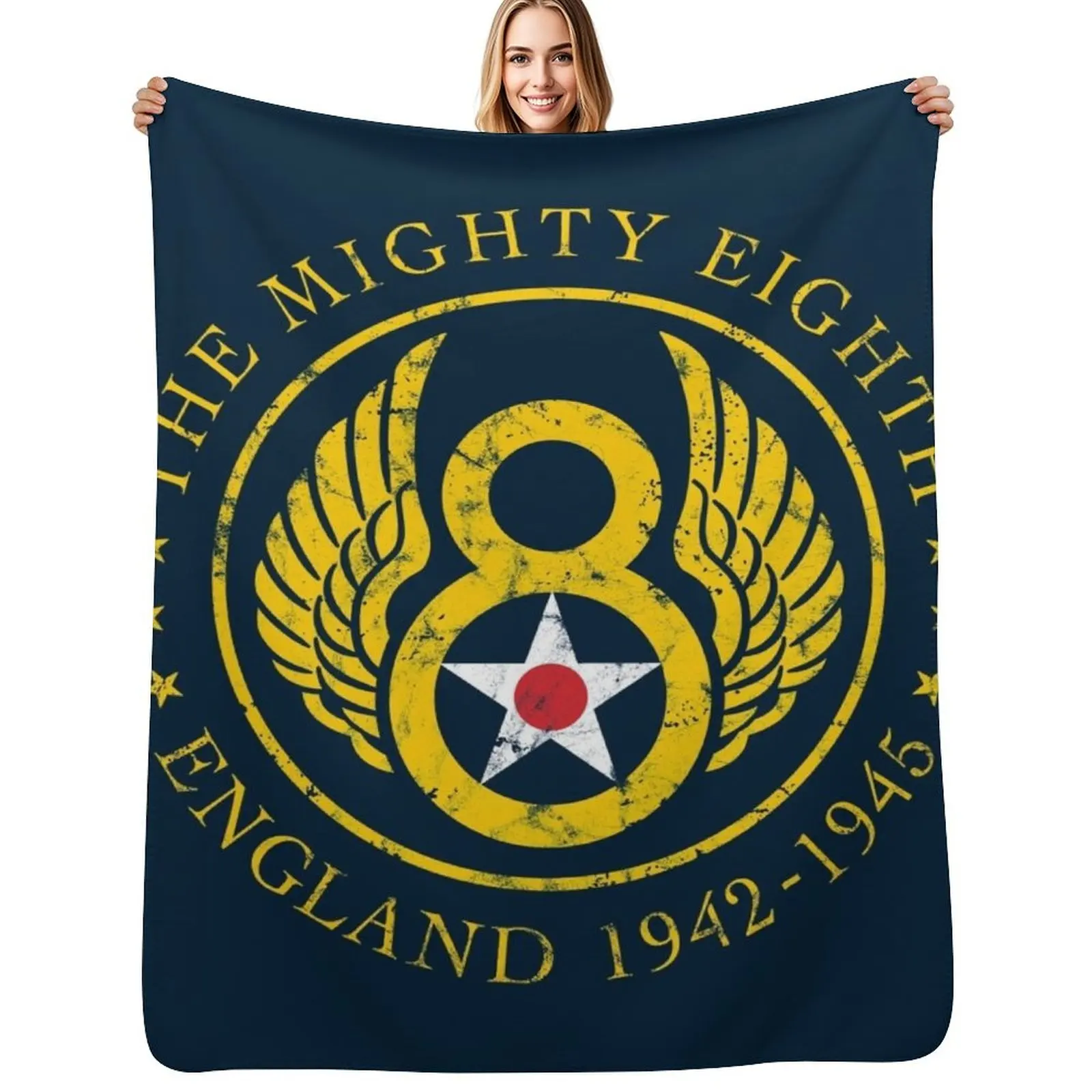 Couverture douce et chaude Mighty Eighth - 8th Air Force, cadeau pour les grands-parents