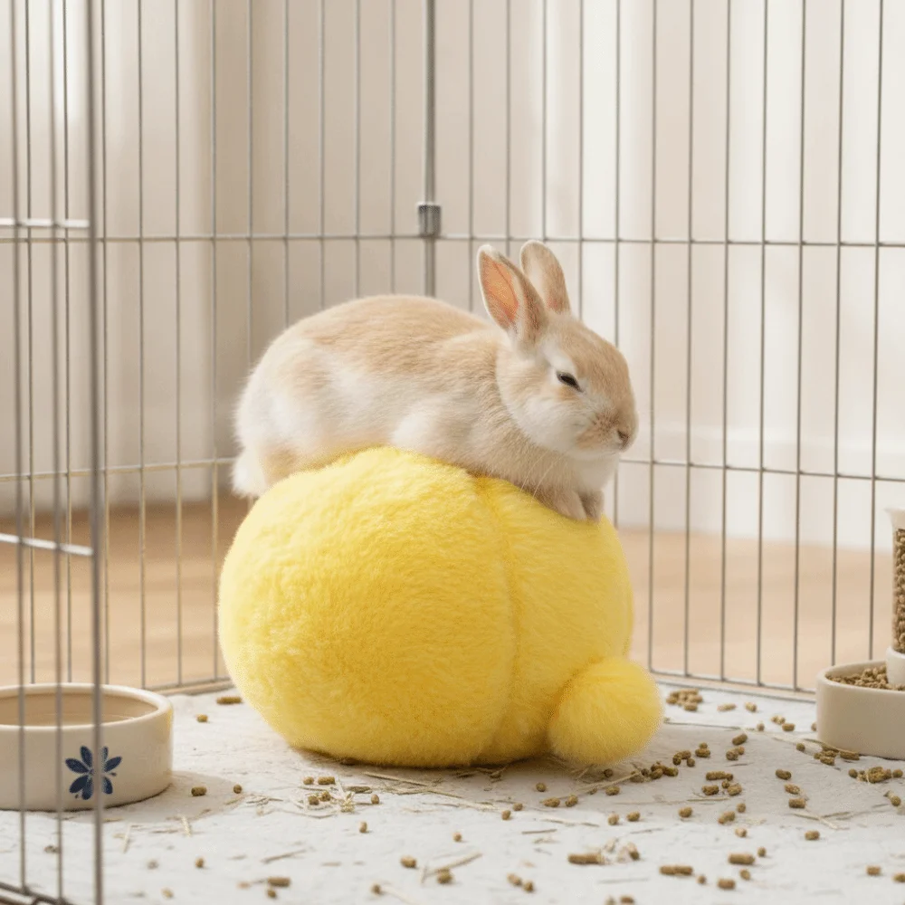 Simulated Rabbit Buttocks Rabbit Venting Ball Bite Resistant Soft Rabbit Soothing Fluffy Comfortable Rabbit Chewing Ball