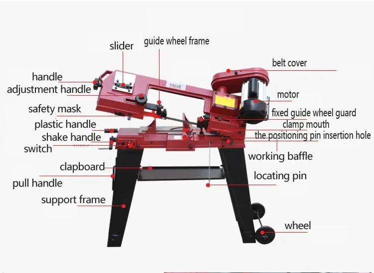 Metal Saw Blade Woodworking Saw Machine GFW5012 220v 750W/ Powerful Metal Saw Blade horizontal and vertical operate